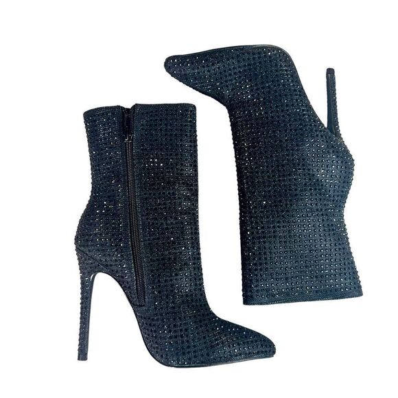 Glaze Shoes - Glaze Brand Sexy Black Dazzle Studded Boots